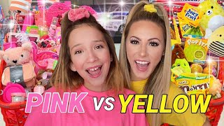 YELLOW VS PINK NO BUDGET SHOPPING CHALLENGE 💛💗 [upl. by Eresed883]