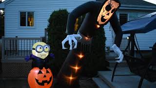 Halloween inflatable Giant Reaper 12 feet  minion vampire night light [upl. by Enilaf]