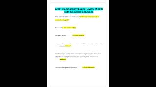 ARRT Radiography Exam Review 1 200 with Complete Solutions [upl. by Nassi]