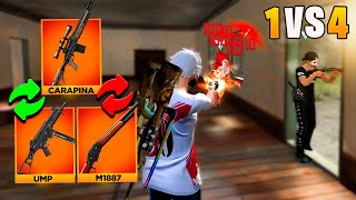 A CADA KILL EU TROCO DE ARMA SOLO VS SQUAD FREE FIRE MOBILE [upl. by Ellahcim]