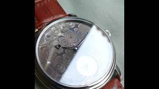 Stainless damascus dial watch with custom made Eta 6498 [upl. by Garris99]