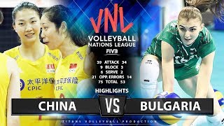 CHINA vs BULGARIA  HIGHLIGHTS  Womens VNL 2019 [upl. by Lubet]