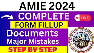 AMIE 2024 Application Form  AMIE Registration 2024 How To Fill AMIE 2024 Application Form [upl. by Terpstra]