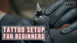 How To SET UP TATTOO STATION amp WRAP A TATTOO MACHINE [upl. by Jonathan679]