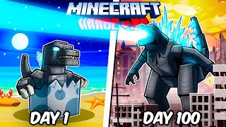 I Survived 100 Days as GODZILLA in Hardcore Minecraft [upl. by Nodlew]