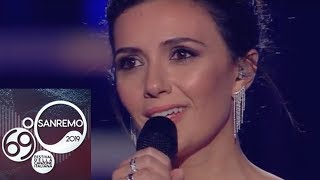 Sanremo 2019  Lemozione di Baglioni e Serena Rossi nel ricordo di Mia Martini [upl. by Ellerihs]