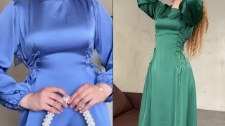 Trendy Aline dress with stylish side corset lacingdiyhowtocorsettutorial [upl. by Tsan]