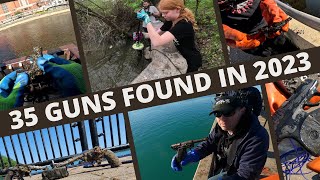 35 Guns Found Magnet Fishing 2023 Compilation [upl. by Kloman]