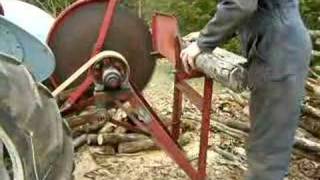 One work cycle of a mid50s cordwood saw [upl. by Nitas778]