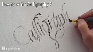 How to write calligraphy with a flat brush [upl. by Ihdin783]