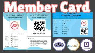 Member Card Kartu Anggota QR Code  Php Mysql Responsive [upl. by Ursula]