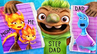 Dad vs Stepdad Ember and Wade from Elemental Have Children Fire vs Water Parenting Hacks [upl. by Lala]