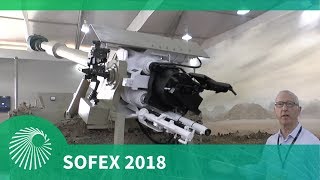 SOFEX 2018 Debut KADDB RUM II 155mm self propelled gun SPG system [upl. by Eenot]