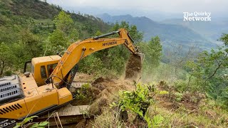 Heavy Duty Excavator in Action Road Construction [upl. by Niggem]