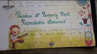 Accounts project Bank reconciliation statement BRS class 11cbseproject file cbse commerce [upl. by Lyret533]