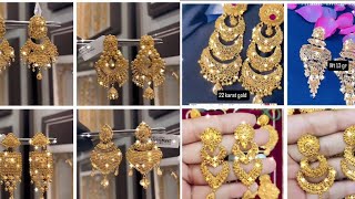 gold earrings light weight with weight and price 22 karat gold jewellery new designs with gold price [upl. by Sammy]