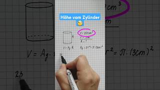 Kannst du die Höhe vom Zylinder berechnen 🙄🤓 zylinder höhe mathe mathematikfee endlichkapiert [upl. by Charbonneau]