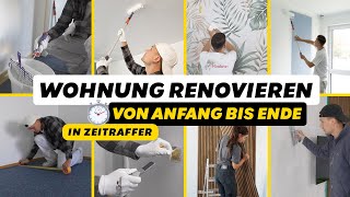 Wohnung RENOVIERUNG in ZEITRAFFER von Anfang bis Ende [upl. by Sedecrem]