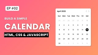 Calendar UI Design with Dark Mode and Animation Using HTML CSS JavaScript [upl. by Zitella]