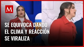 Presentadora del clima se equivocó en vivo y lanzó insultos al aire el video se viralizó [upl. by Ynttirb884]