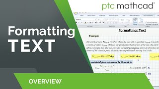 Formatting Text in Mathcad Prime [upl. by Ikairik145]