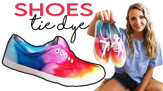 How to Tie Dye SHOES Rainbow Colors Easy DIY Crafts [upl. by Animsaj]