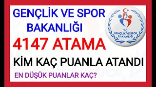 GSB SONUÇLARI AÇIKLANDI✅GENÇLİK VE SPOR BAKANLIĞI 4147 MEMUR ALIMI EN DÜŞÜK KAÇ PUANLA ATANDIBÜRO [upl. by Kirsti]