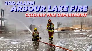 EARLY ARRIVAL Calgary 3RD Alarm Arbour Lake Fire 2024 [upl. by Nessie371]