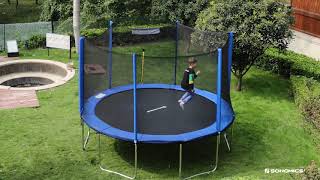 SONGMICS Trampoline with Enclosure Net USTR12FT [upl. by Ettelimay]