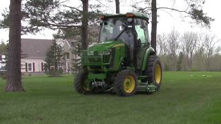 25 John Deere 3046R Cab Tractor Mid Mount Mower Cutting Grass [upl. by Sivad]