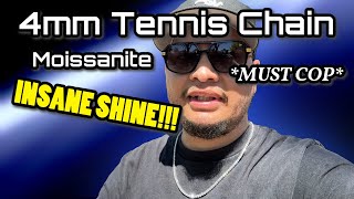 IS THIS THE BEST EVERYDAY CHAIN 4mm Tennis Chain 22 Inch Review harlembling moissanite cubaknow [upl. by Leavelle431]