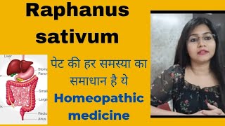 Raphanus sativum  पेट की हर समस्या का समाधान है ये homeopathic medicine Raphanus benefits in hindi [upl. by Aketal]