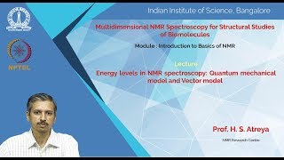 cy12noc19 lec02 Energy levels in NMR spectroscopy Quantum mechanical model and Vector model [upl. by Rust]