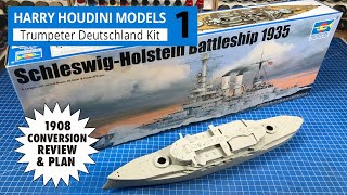 Trumpeter 1350 Deutschland Battleship Review and Conversion [upl. by Sharma]