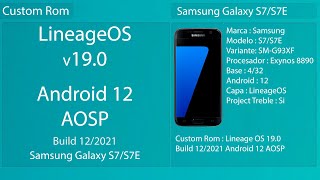 LineageOS 190 Android 12  Build 122021  Samsung Galaxy S7S7E [upl. by Nimrac]