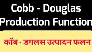 CobbDouglasProductionFunction Hindi कॉब डगलस उत्पादन फलन  cobb Douglas [upl. by Saraann]