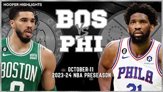 Boston Celtics vs Philadelphia 76ers Full Game Highlights  Oct 11  202324 NBA Preseason [upl. by Tlevesor]