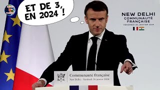 Même en Inde  MACRON parle une personne tombe [upl. by Guttery519]