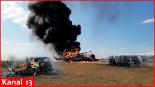 Russian helicopter downed in Tavriya direction 59 military equipment hundreds of troops destroyed [upl. by Kella]