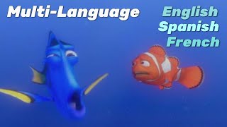 Dory Speaking Whale in Multiple Languages Spanish French and English [upl. by Suirtemed447]