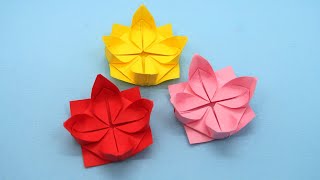 Comment faire une fleur de lotus en papier  Origami Facile TUTO [upl. by Arlee58]