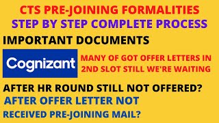 Cognizant PreJoining Formalities all 17 steps Complete Process  CTS all doubt solved [upl. by Katz734]