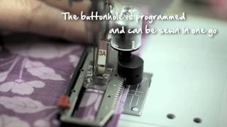 410 BERNINA 580  570 QE  560 how to sew a buttonhole [upl. by Rebmat202]