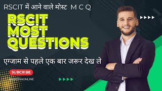 RSCIT Class  RSCIT Exam Important Question RSCIT Computer Course RSCIT Exam 04 August 2024  RSCIT [upl. by Nivel]