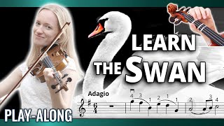 How to play The Swan  Violin Play Along with FREE Sheet Music [upl. by Enale106]