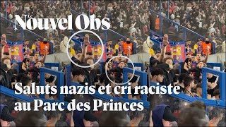 Match PSGBarça  des saluts nazis et des cris racistes dans la tribune espagnole [upl. by Dianna]