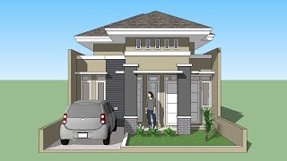 Sketchup house design tutorial [upl. by Shirl661]