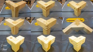 10 Woodworking joints  Corner wood joining techniques [upl. by Notgnirrab]