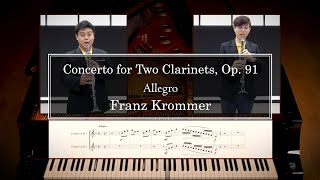 Concerto for 2 Clarinets Op 91 Allegro by Franz Krommer [upl. by Werra67]