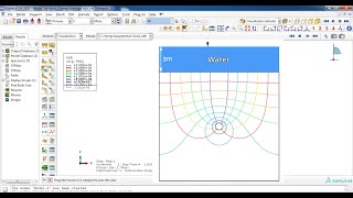 Seepage and drawing the flow net for the groundwater flow Abaqus [upl. by Leiuqese]